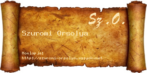 Szuromi Orsolya névjegykártya